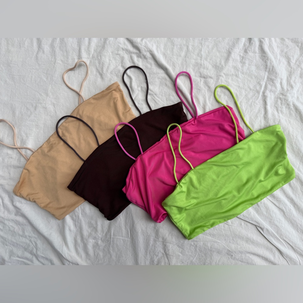 SHEIN 4 colorful crop Tops